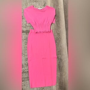 Endless Rose Vibrant Pink Midi Dress